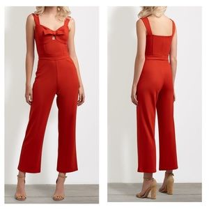 Ali + Jay red bow front dolce ponte jumpsuit m
